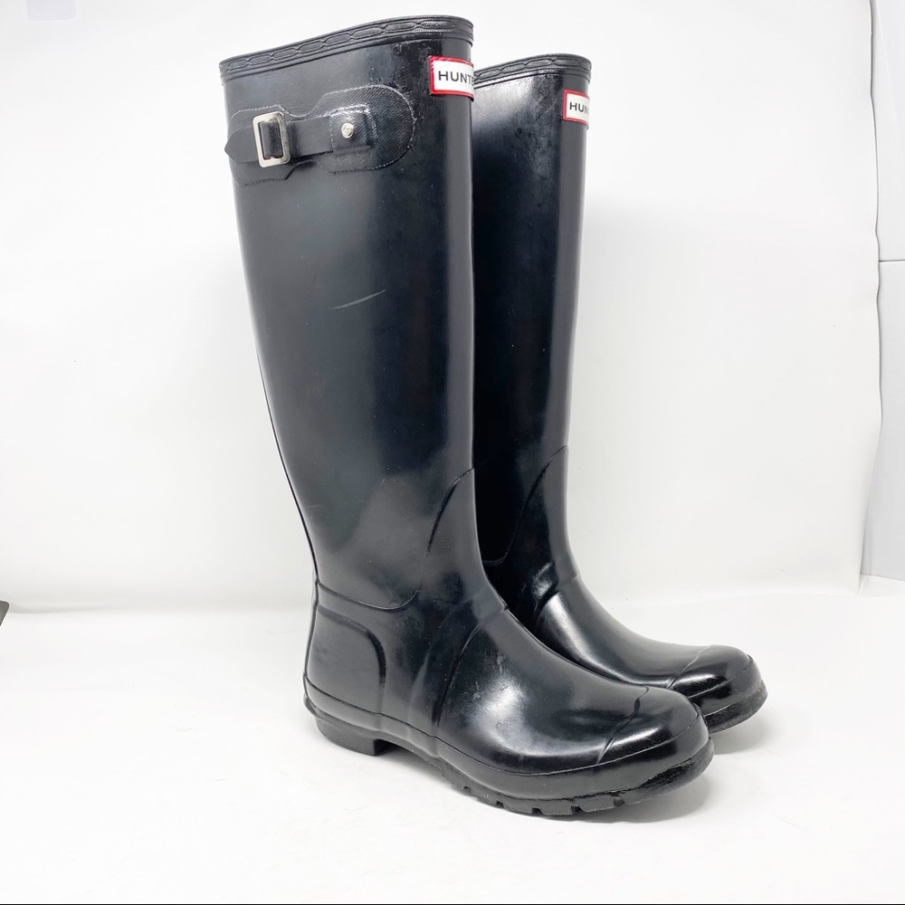 HUNTER Original Tall Rain Boot Glossy Black - 7